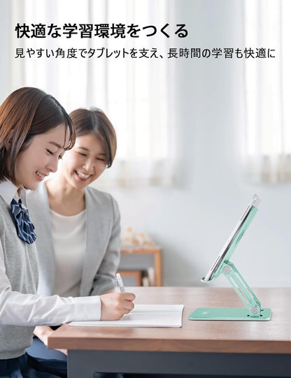 Aoviho Tablet Stand Holder for Desk, Adjustable Desktop Tablet Holder, Foldable Aluminum Tablet Mount for iPad pro 12.9, iPad Air Mini, Samsung Galaxy Tabs Z Fold Kindle Fire 4-12 inch Purple