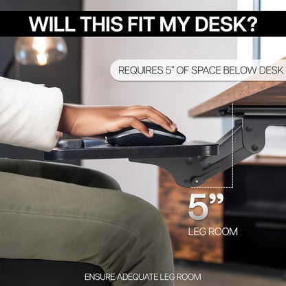VIVO Adjustable Computer Keyboard & Mouse Platform Tray Ergonomic Under Table Desk Mount Drawer Underdesk Shelf (MOUNT-KB03B)
