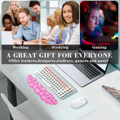 Gel Cloud Keyboard and Mouse Wrist Rest, Cute Wrist Support and Arm Support Keyboard Rest for Keyboard and Mouse Typing Pain Relief，Suitable for Office/Computer/Laptop/Gaming (Pink)