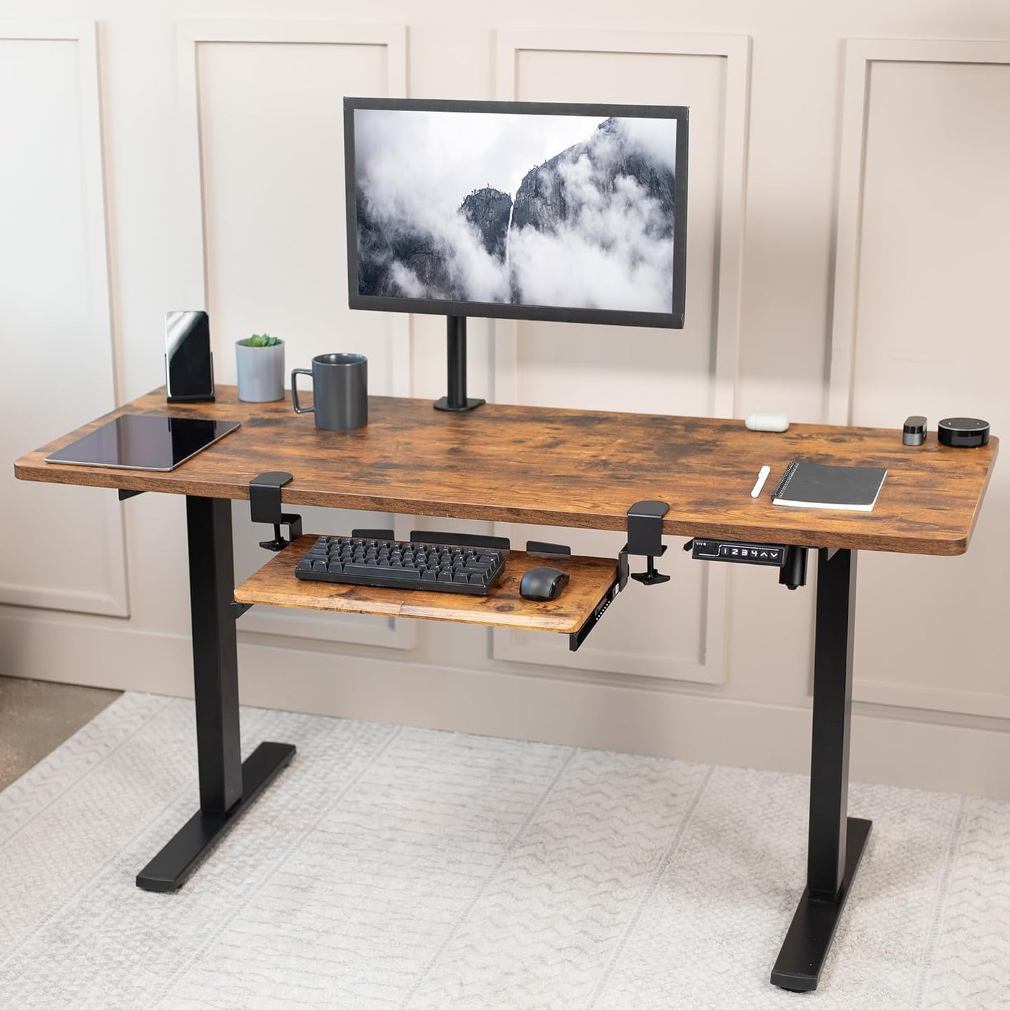 VIVO Large Clamp-on Computer Keyboard and Mouse Under Desk Slider Tray, 27 x 11 inch Pull Out Platform Drawer, White, MOUNT-KB05W