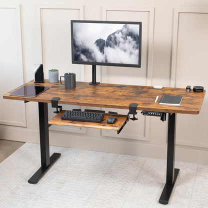 VIVO Large Clamp-on Computer Keyboard and Mouse Under Desk Slider Tray, 27 x 11 inch Pull Out Platform Drawer, White, MOUNT-KB05W