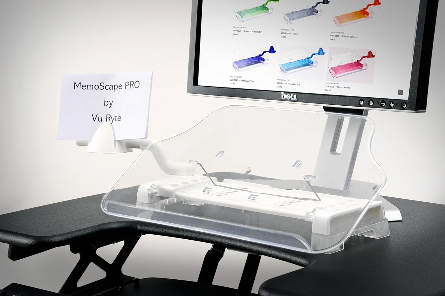 MemoScape PRO Adjustable in-Line Document Copy Holder for Desk - Help Boost Productivity and Reduce Neck Strain - Paper Holder Stand for Desk - Office & Home Organization Accessory - White