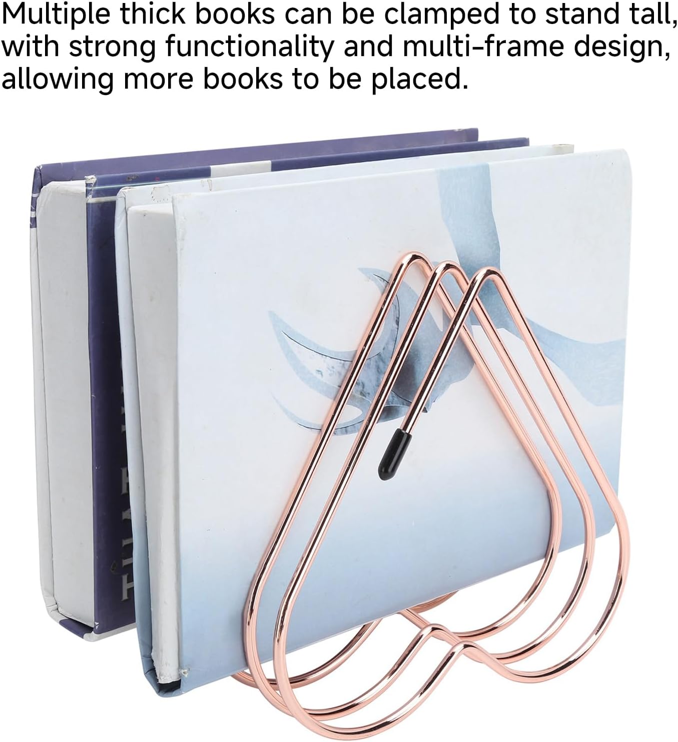 Folder Holder for Desk, Heart Shaped Desk File Organizer Vertical File Holder, 5 Slots Iron Gold File Holder, Telescopic Book File Organizer Stand for Desk File, Gold