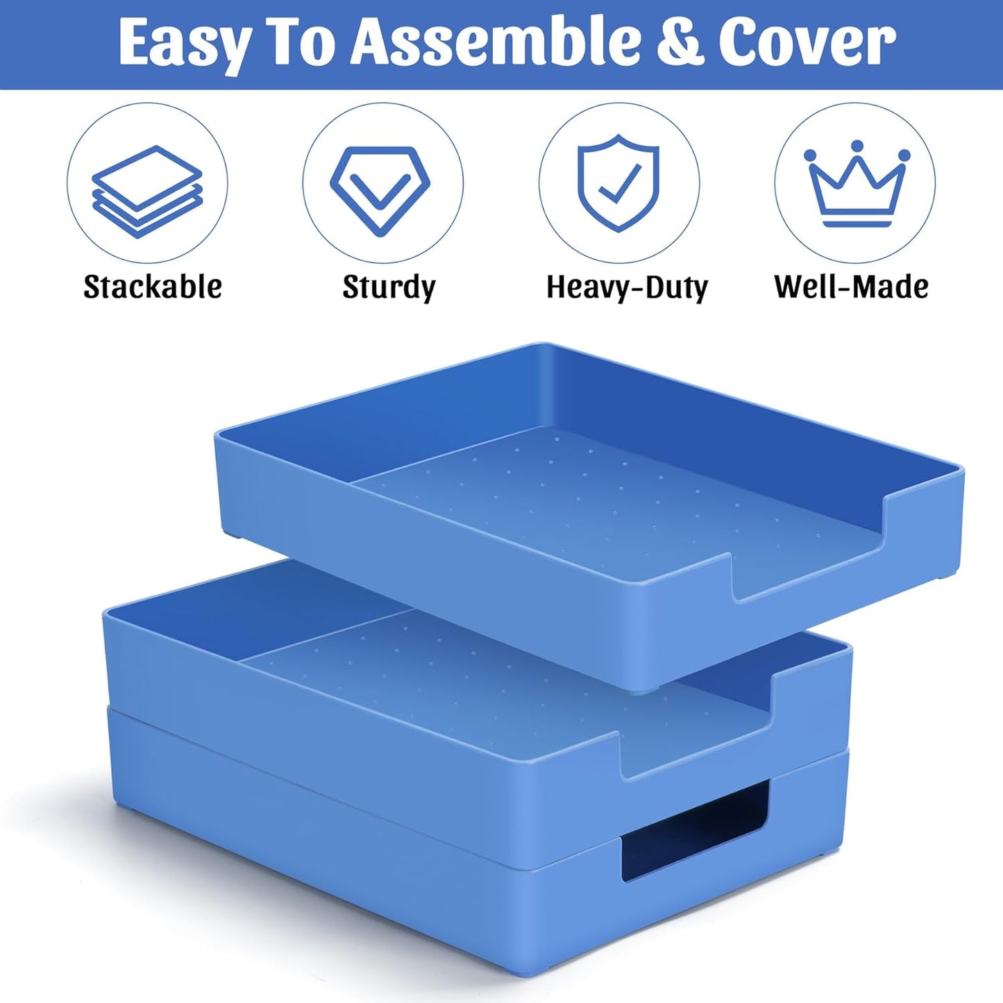 Letter-Size Tray Desk Letter Tray Paper Tray, Sturdy Heavy-Duty Plastic Printer Paper Tray, Single-Tier Stackable File Storage Organizer for Office Home (Clear)
