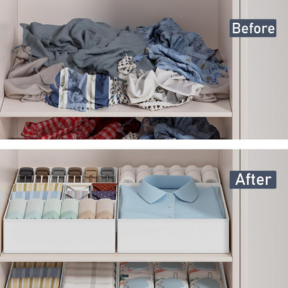 DIMJ Drawer Organizer Clothes - 20 Pack Closet Drawer Organizer Bins for Baby Clothes Storage, Fabric Dresser Organizer for Nursery Bedroom, Foldable Small Drawer Dividers for Underwear Socks