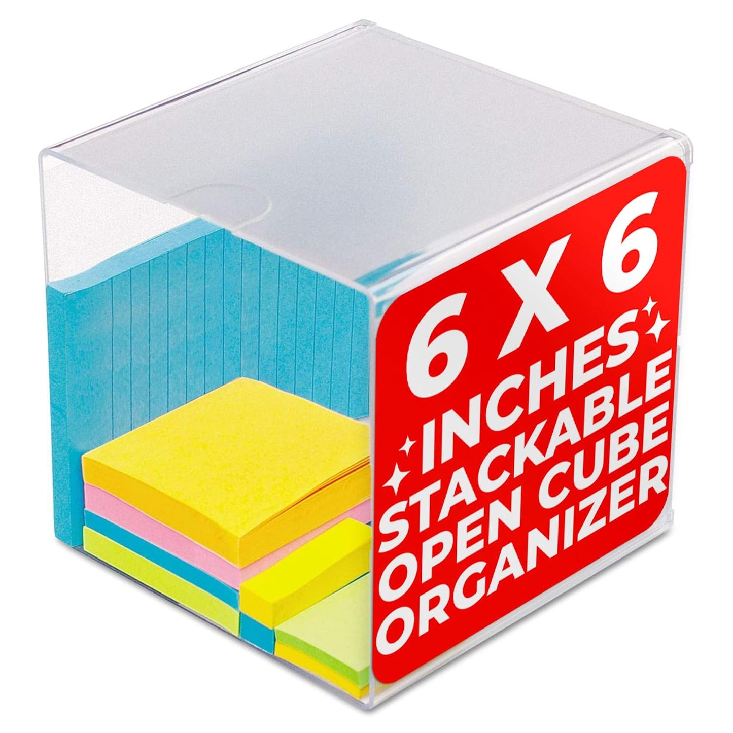 Deflecto Stackable Cube Organizer - X Divider, Clear (350201-AMZ)