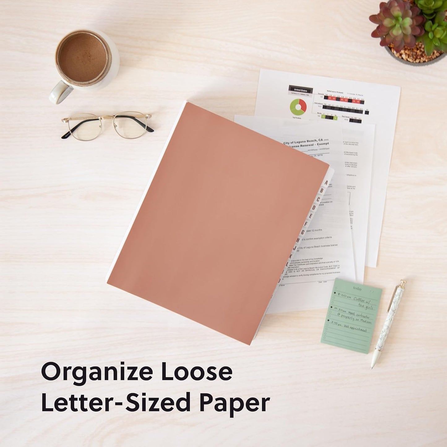 Smead Expandable Desk File Sorter, Alphabetical A–Z Organizer, 20 Laminated Index Dividers, Letter Size, Rosewood (89214)