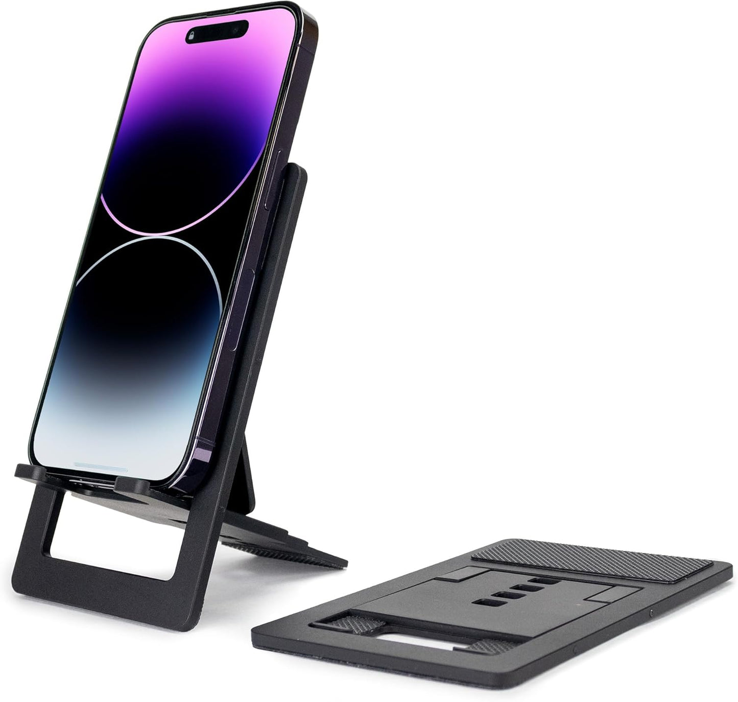 Foldable Phone Stand [2 Pack] Adjustable Cell Phone Dock: Cradle, Holder, Stand for Office Desk Compatible with iPhone 15 14 13 Pro Max Mini, 12 11 XR X 8 7 6 Plus SE, Smartphone