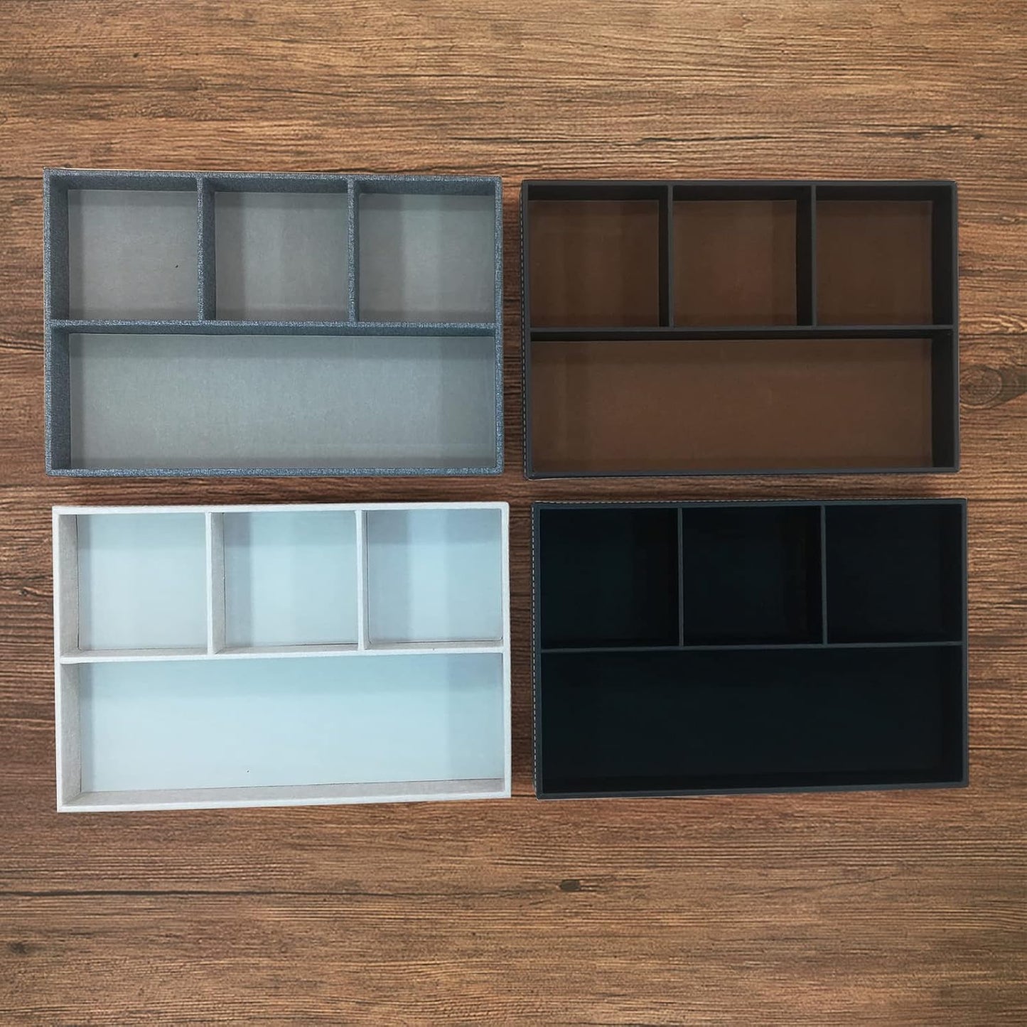Desktop Glove Box, Nightstand or Dresser Organizer, Valet Tray, Entry Table Organizer, Dresser Storage Box,PU Leather Drawer Storage Decorative Trays.