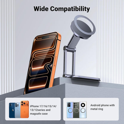 UGREEN 360° Rotation Magnetic iPhone Stand for MagSafe, Cell Phone Stand for Desk Ergonomic Design Adjustable Compatible with iPhone 17 Air 16 Pro 15 Pro Max 14 Plus 13 12 and MagSafe Case