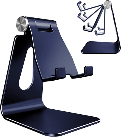 CreaDream Adjustable Cell Phone Stand, Phone Stand, Cradle, Dock, Holder, Aluminum Desktop Stand Compatible with Phone 16 15 14 13 12 11 Pro Max Plus SE, Accessories Desk, All Mobile Phones-Rose Gold