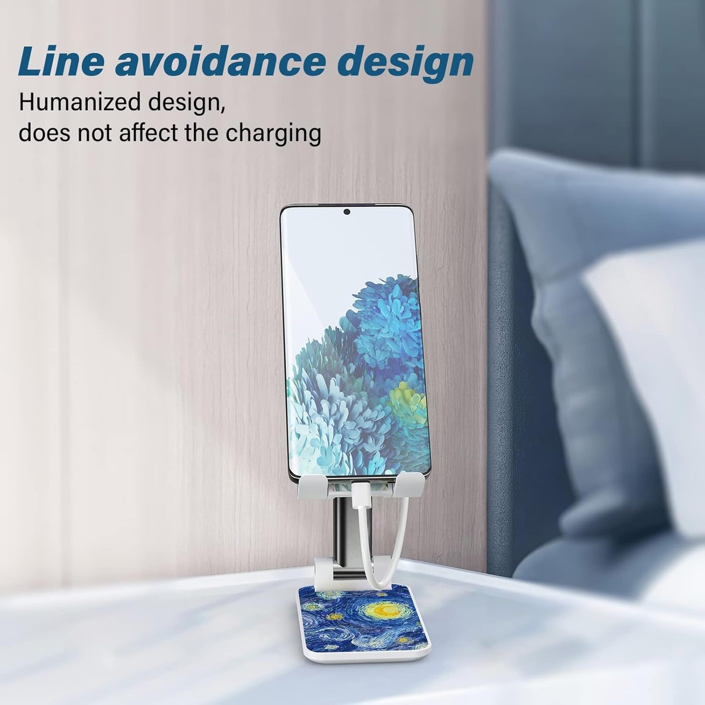 Desk Cell Phone Stand - Adjustable Angle-iPad Holder, Universal Compatible Phone Holder for Desk