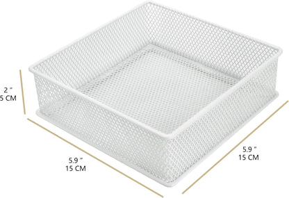 Annova Stackable Mesh Drawer Cabinet and Shelf Organizer Bins Storage Basket School Office Supply Holder Tray- Set of 2 (Gold, 3x3x2 Inch)