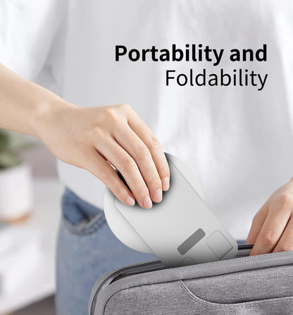 360° Rotating Cell Phone Stand for Desk, Adjustable & Foldable Phone Holder, Aluminum Desktop Phone Stand with Anti-Slip Base, Compatible with iPhone, iPad, Android Phones, K69-Black