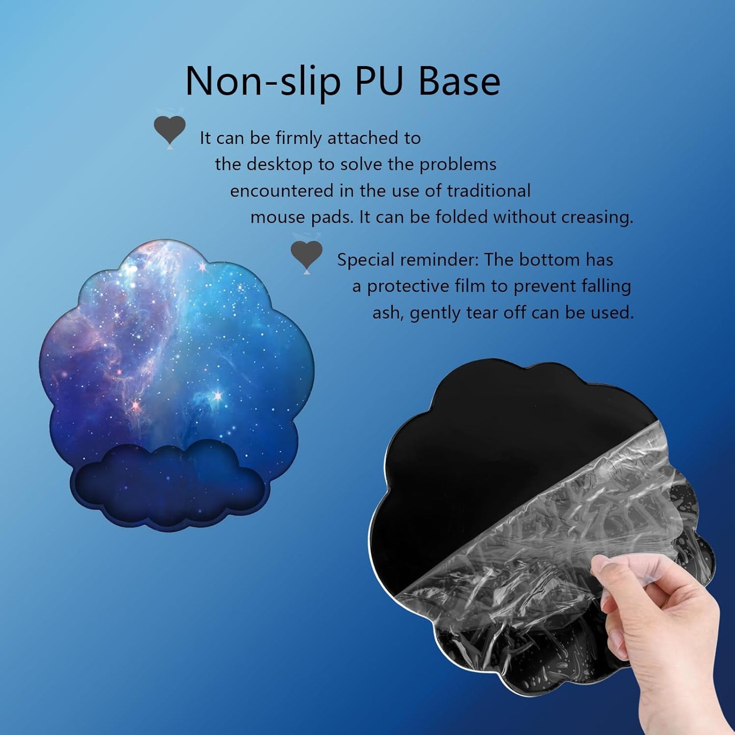 Cloud Wrist Rest Keyboard Pink Mouse Pad Set with Wrist Rest Ergonomic Wrist Pad Memory Foam Non-Slip Base Cute Gradient Wrist Support for Computer Laptop Gaming Home Office Relief Typing Pain
