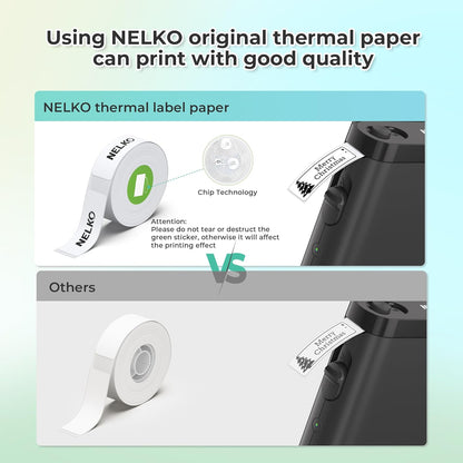 Nelko Label Maker Machine with Tape, P21 Bluetooth Label Printer, Wireless Mini Label Makers with Multiple Templates for School Office Home, White