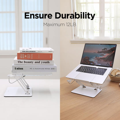 Mooas Acrylic Book Stand for Reading Adjustable Foldable Holder with Page Clips Clear Display Portable Tablet Holder for Desk Cookbook Laptop Recipe Textbook Book Easel Kitchen Counter Hands Free