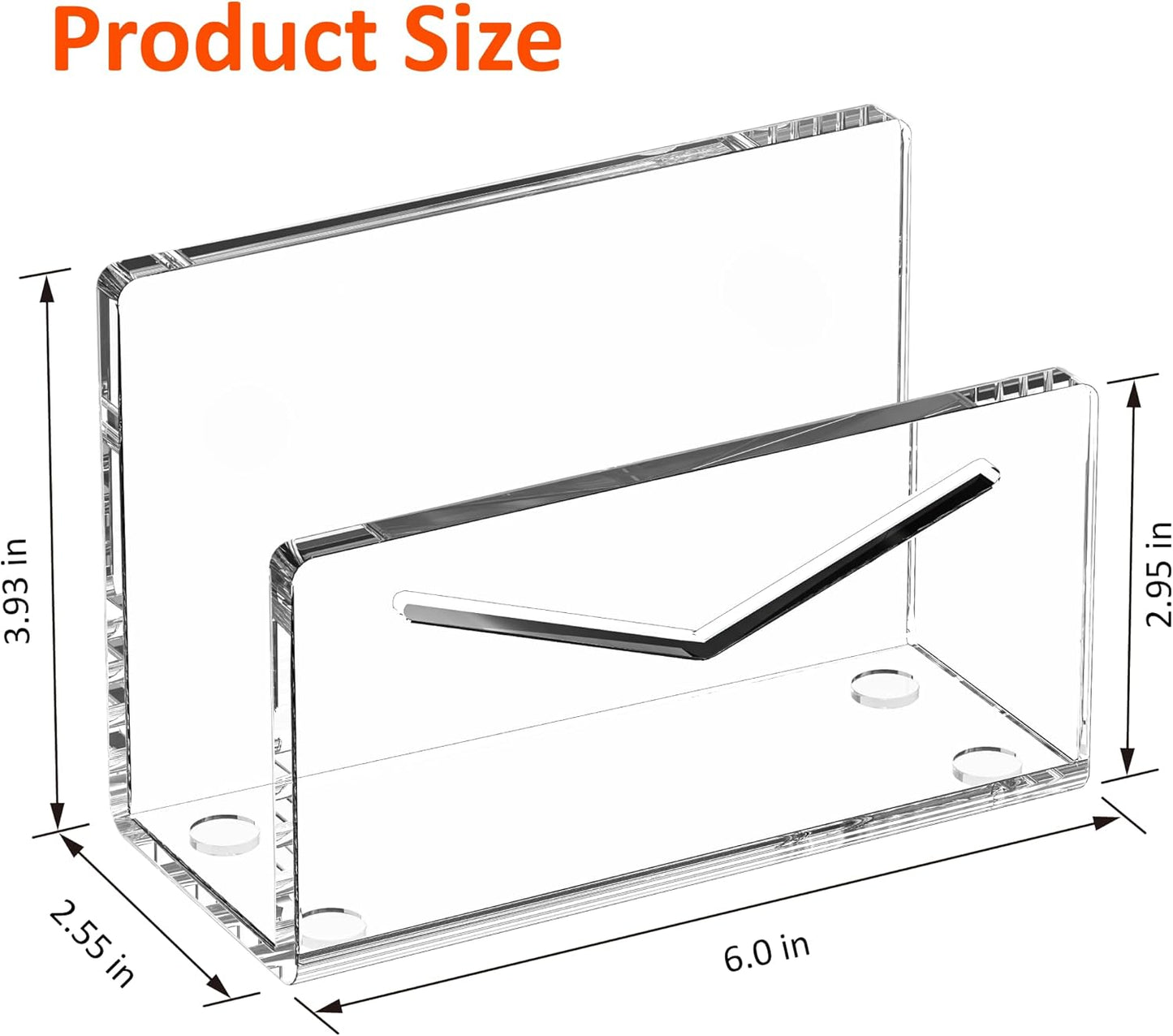 FUCDTEFC Desk Mail Organizer, 2 Section Clear Acrylic File Holder Letter Organizer, Vertical Lightweight Modern Envelope Holder Desk Accessories & Workspace Organizers for Office, Home, School