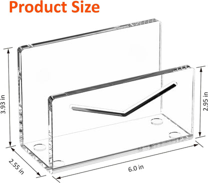 FUCDTEFC Desk Mail Organizer, 2 Section Clear Acrylic File Holder Letter Organizer, Vertical Lightweight Modern Envelope Holder Desk Accessories & Workspace Organizers for Office, Home, School