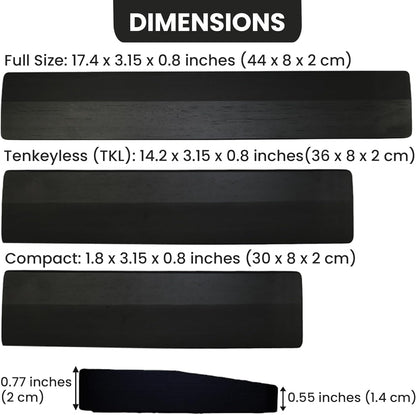 Kothar Wooden Keyboard Wrist Rest (Compact, Black)