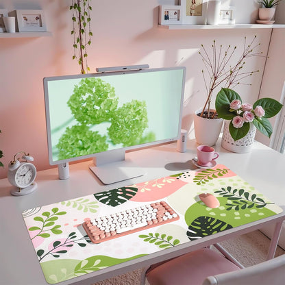 Wrist Rest for Computer Keyboard and Mouse, Ergonomic Design Wrist Support Pad for Keyboard, Soft Memory Foam Desk Pads Support Hand and Arm Easy Typing Pain Relief, 2 Piece Pad, Cream Pink