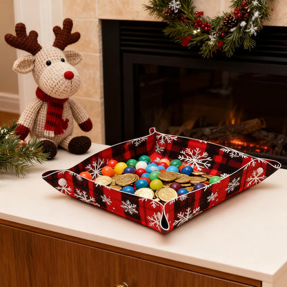 Tray Leather Valet Tray Forest Tree Reindeer Catchall Trays Key Organizer Night Stand Organizer Bedside Vanity Trays Decor for Entryway Table