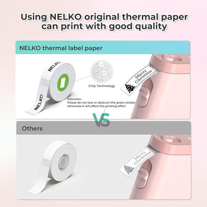 Nelko Label Maker Machine with Tape, P21 Bluetooth Label Printer, Wireless Mini Label Makers with Multiple Templates for School Office Home, White