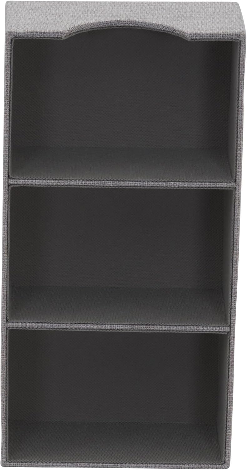 Household Essentials Grey 727-1 Deep 3 Section Drawer Organizer Box for Storage | 12 in x 6.13 in x 3.13