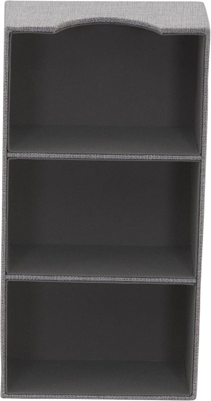 Household Essentials Grey 727-1 Deep 3 Section Drawer Organizer Box for Storage | 12 in x 6.13 in x 3.13