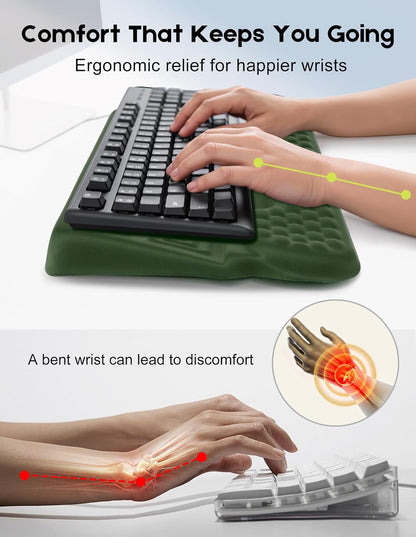 Wrist Rest with Keyboard Stand and Storage Slot, Ergonomic Computer Keyboard Wrist Rest, Soft Memory Foam, Non-Slip Base, Wrist Pad for Keyboard Pad with Wrist Support for Work Study Game
