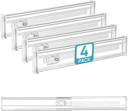 Vtopmart 8 Pack 6" Tall Upgrade Drawer Dividers for Big and Deep Drawer, 12.8"-22.3" Adjustable Expandable Dresser Drawer Organizer, Clear Plastic Separators for Dresser, Baby Supplies, Kitchenware