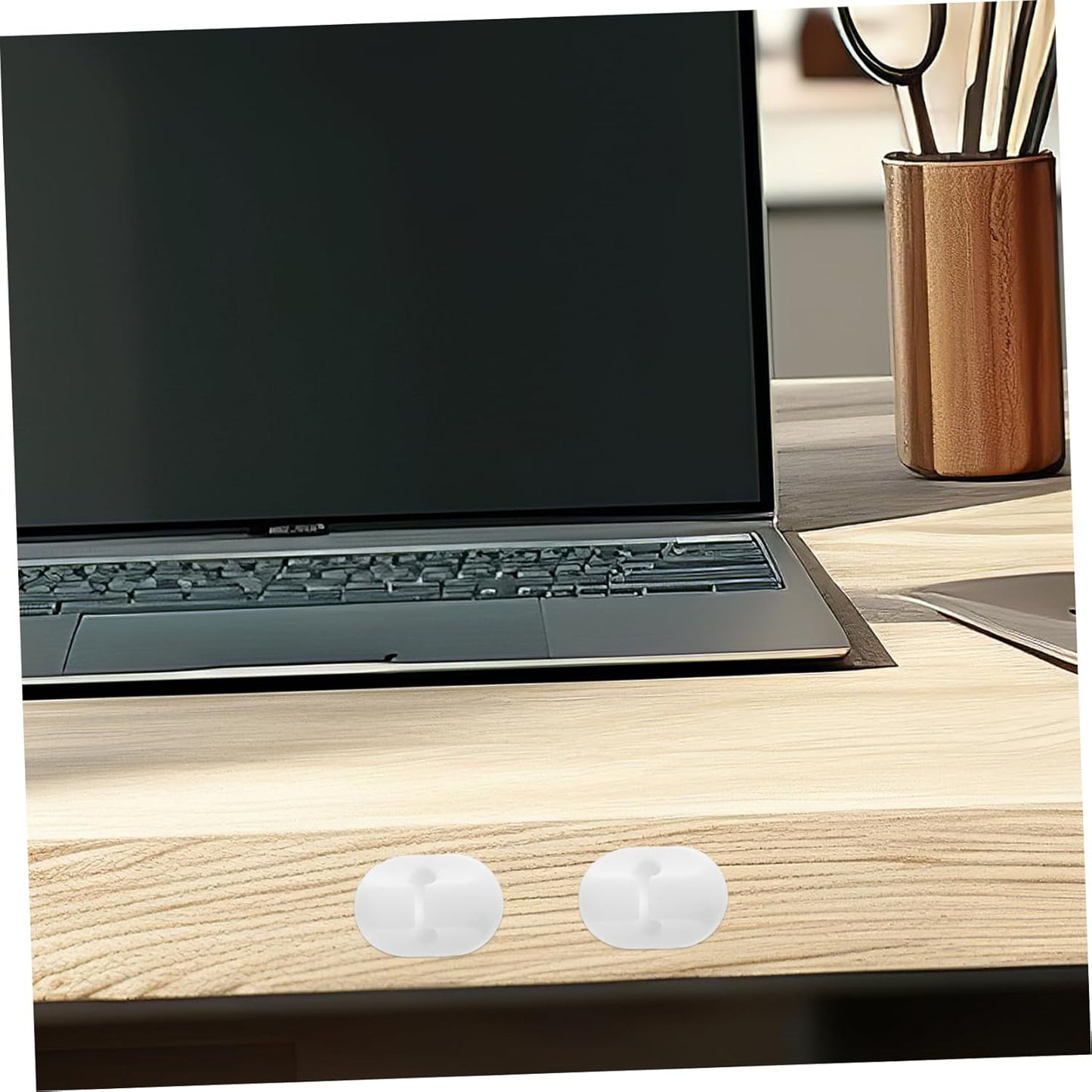 NUOBESTY 6pcs Silicone Cable Holder Clips Adhesive Wire Organizer for Desk Wall Car and Nightstand Efficient to Prevent White