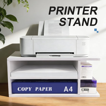SONGWAY Printer Stand with Storage for Desk - Desktop Printer Shelf, Monitor Stand Riser, Desk Paper Storage Organizer for Home Office