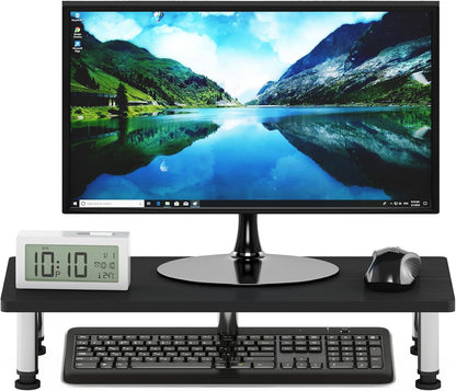 Furinno Turn-N-Tube Corner Monitor Riser Stand with Stainless Steel Tubes, Americano