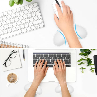 Dapesuom Keyboard Wrist Rest Set, Cute PU Leather Wrist Cushion for Computer Keyboard and Mousepad, Memory Foam Mouse Pad Rests Support with Non-Slip Base for Typing Pain Relief Laptop, Colonial White