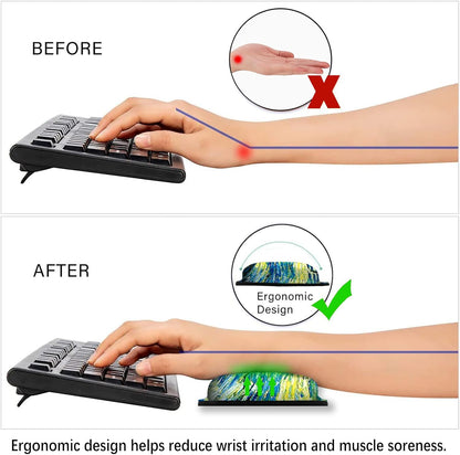 ArtSo Upgraded Wrist Rest Support for Mouse Pad & Keyboard, Ergonomic Gel Mousepad Non-Slip Rubber Base Home,Office Pain Relief, Easy Typing Cushion Neoprene, Soft Memory Foam, Purple Heart Butterfly