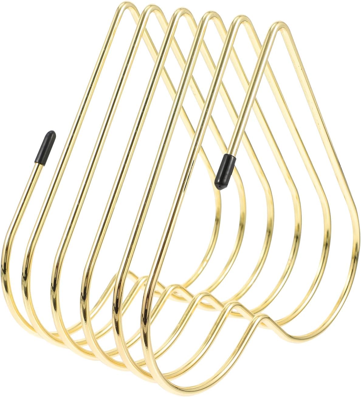 Folder Holder for Desk, Heart Shaped Desk File Organizer Vertical File Holder, 5 Slots Iron Gold File Holder, Telescopic Book File Organizer Stand for Desk File, Gold