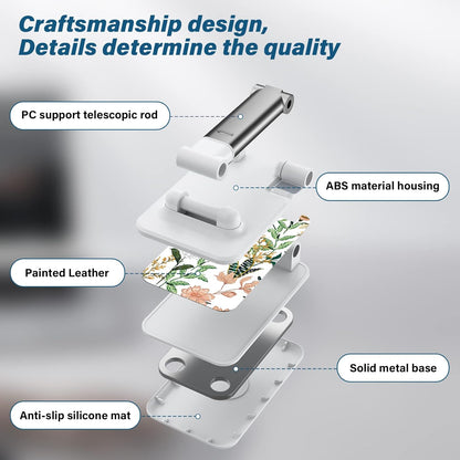 Desk Cell Phone Stand - Adjustable Angle-iPad Holder, Universal Compatible Phone Holder for Desk