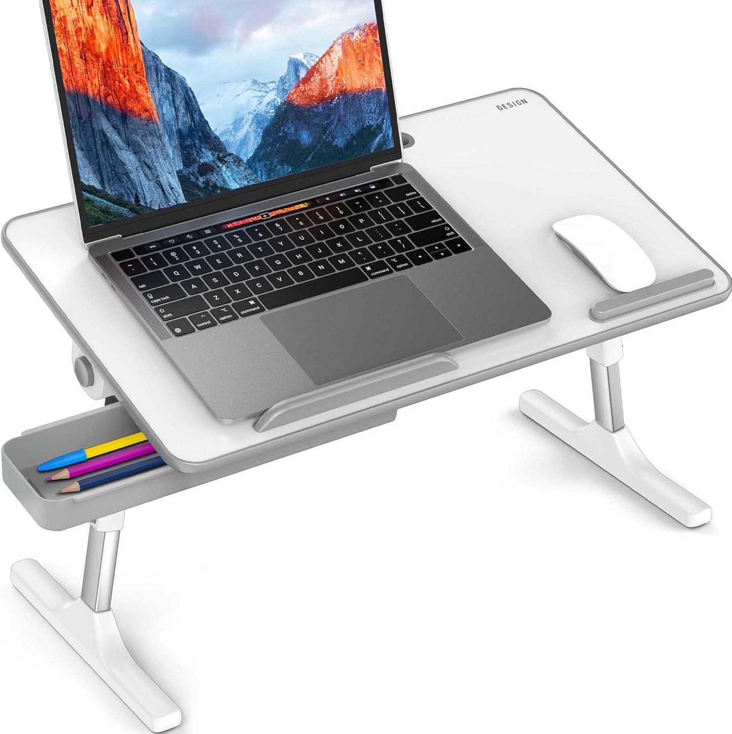 Besign LT05 Adjustable Laptop Table, Lap Desk, Portable Standing Bed Desk, Foldable Sofa Breakfast Tray, Notebook Computer Stand for Reading and Writing, Medium Size, Black