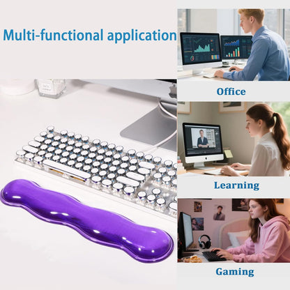 Clear Gel Wrist Rest for Keyboard, Keyboard Wrist Rest for Typing Pain Relief, Ergonomic Keyboard Arm Rest, Suitable for Office, Gaming, Computer, Laptop - Pink