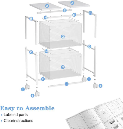 Sbanmao Letter/Legal Rolling File Cart with 2 Storage Drawers, Under Desk Storage, Vertical Filing Cabinet for Home Office, Hanging File Folders Organizer, Mobile Utility Cart Printer Stand, Black