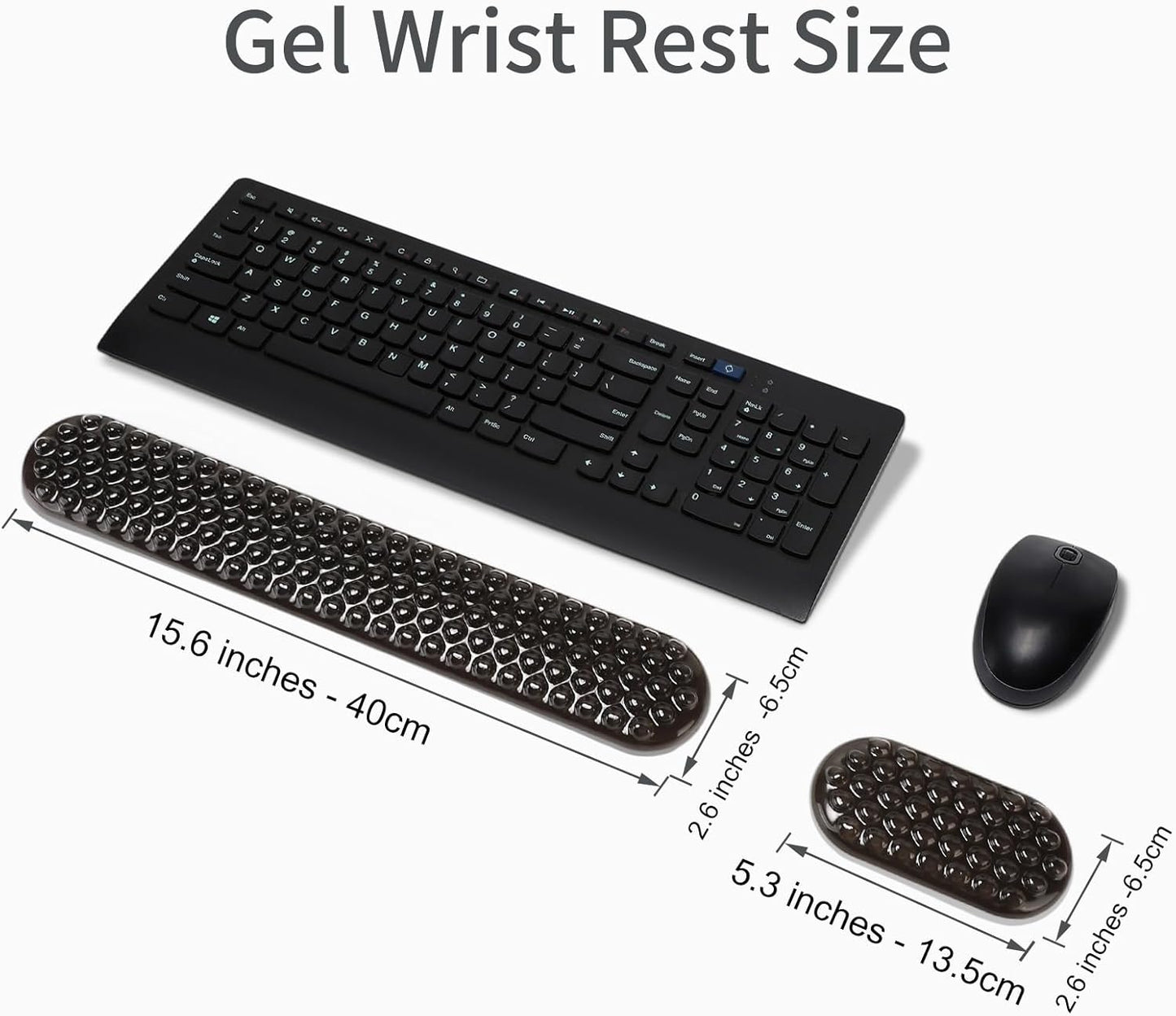 MEGREZ Clear Gel Wrist Rest for Keyboard and Mouse, Cute Crystal Gel WristRest, Ergonomic Wrist Rest Set, Cloud Wrist Rest Keyboard, Pink