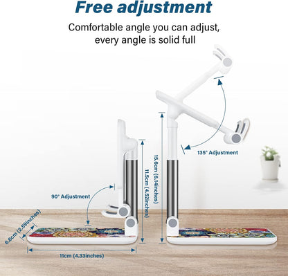 Desk Cell Phone Stand - Adjustable Angle-iPad Holder, Universal Compatible Phone Holder for Desk