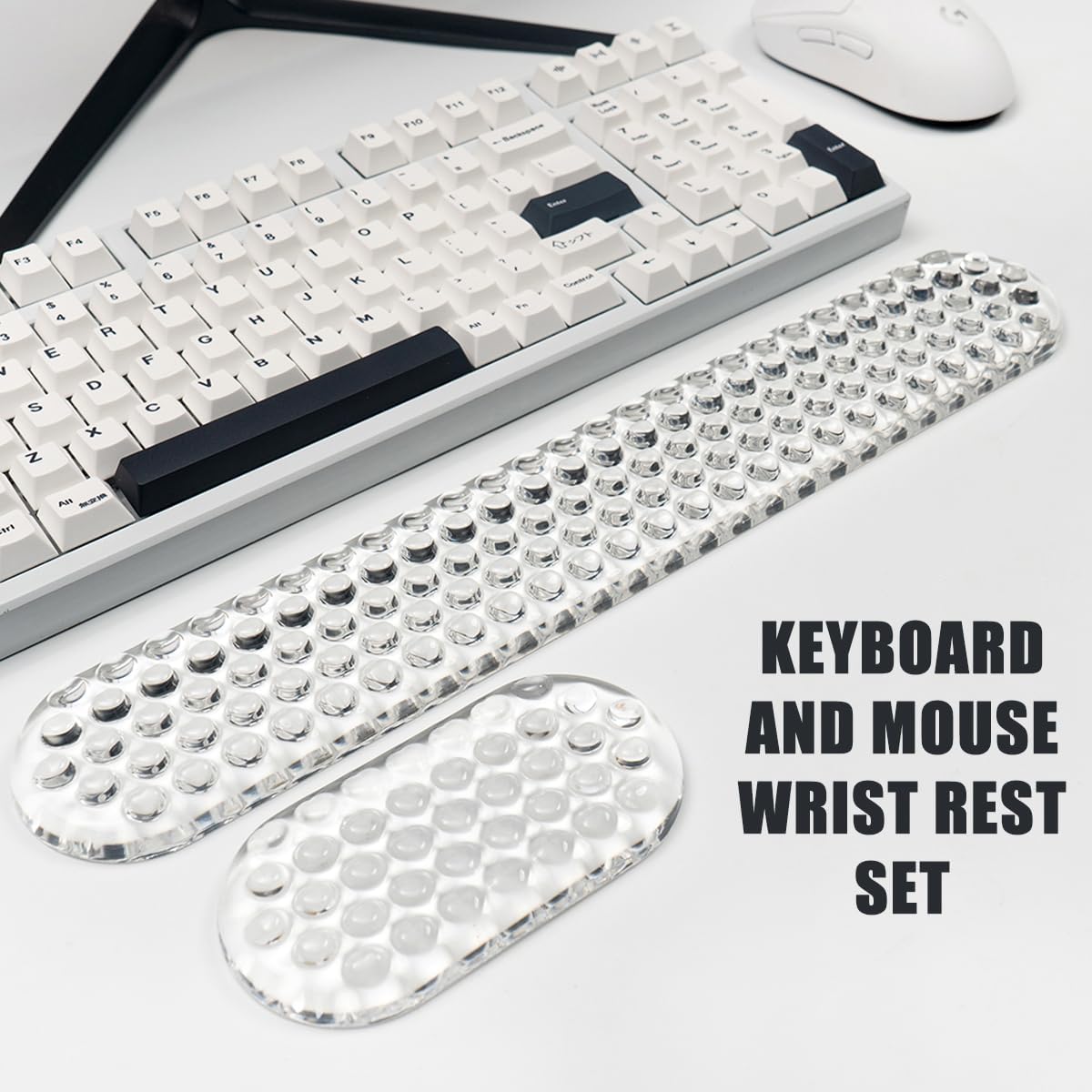 Ergonomic Gel Keyboard and Mouse Wrist Rest Set – Pink Wrist Rest for Computer Keyboard 75% 80%, Comfort & Support for Typing and Gaming