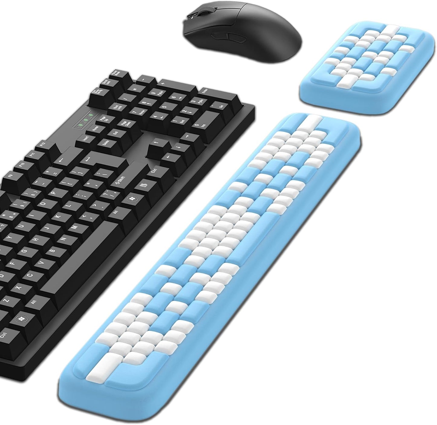 MEKASS Keyboard Wrist Rest, Ergonomic Wrist Pad, Soft Memory Foam Keyboard Hand Rest with Non-Slip Base, Easy Typing, Pain Relief, Comfort Support for Office Work Gaming Computer Accessories (Black)