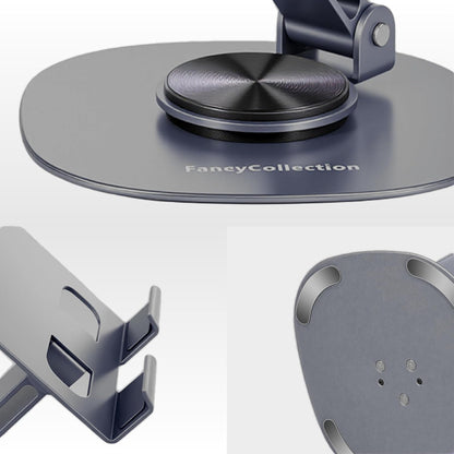 360° Rotating Metal Phone Stand - Adjustable Mobile Kickstand for All Smartphones, Compatible with iPhone, Samsung & More - Ideal for Desk, (Silver Gray)