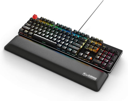 Glorious Wrist Pad/Rest - Compact - Black - Mechanical Keyboards, Stitched Edges, Ergonomic | 12x4 inches | 25mm/1in Thick (GWR-75) Compact (Black)