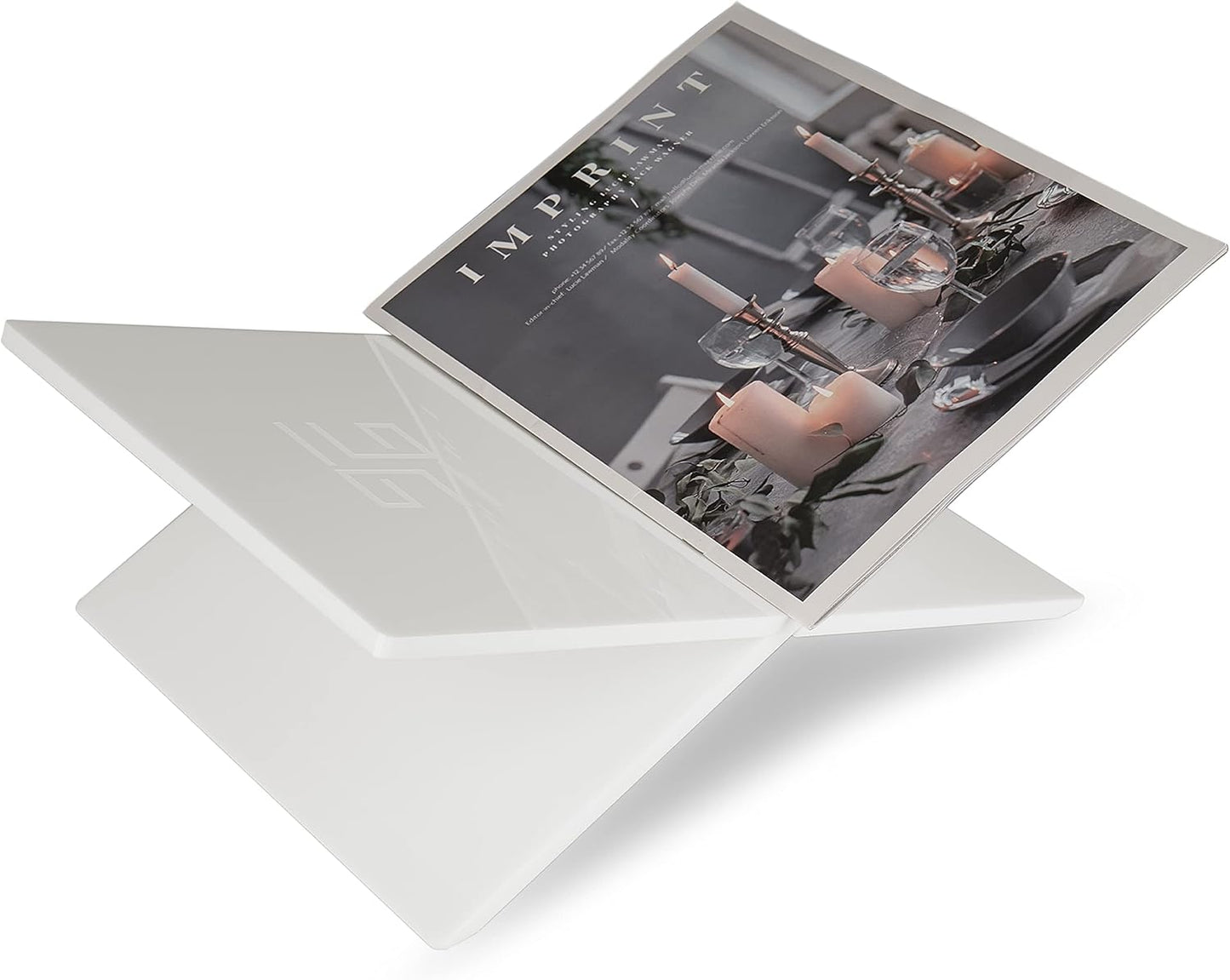 Honygebia Gold Acrylic Book Stands - Cross Frame Acrylic Book Holder, Open Bookstand for Display and Reading, Suitable for Art, Bible, Cookbook, Easel, Magazine, Textbooks 12.5" x 9.5" x 5.5"