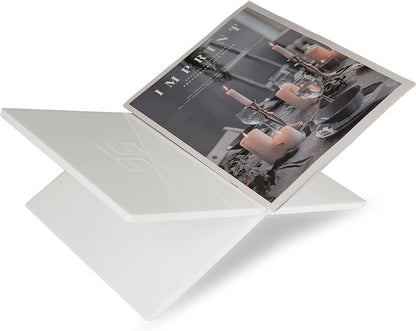 Honygebia Gold Acrylic Book Stands - Cross Frame Acrylic Book Holder, Open Bookstand for Display and Reading, Suitable for Art, Bible, Cookbook, Easel, Magazine, Textbooks 12.5" x 9.5" x 5.5"