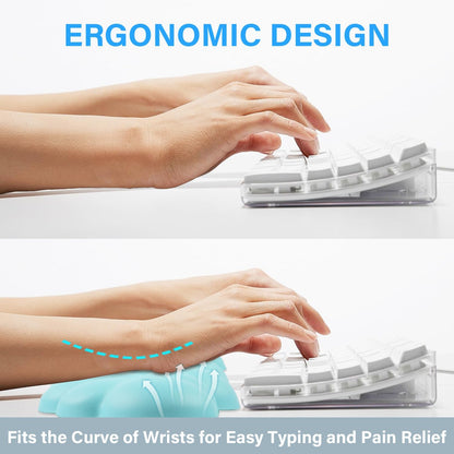Cloud Wrist Rest for Computer Keyboard Arm Wrist Rest with Non-Slip Base Extended Wrist Rest Ergonomic Memory Foam for Keyboard and Mouse Typing Pain Relief, Office, Gaming, Computer